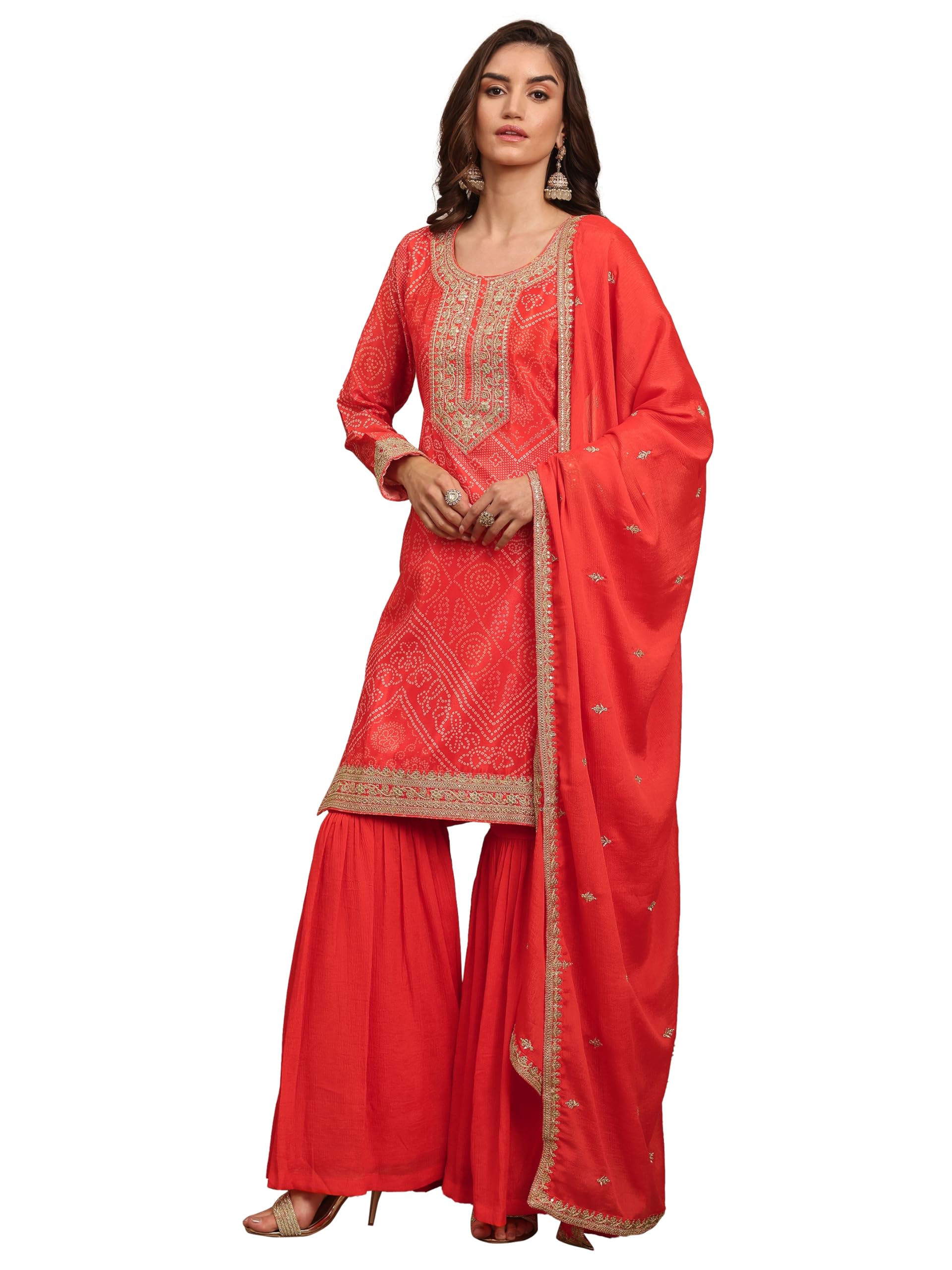 Embroidered Chinon Straight Kurta for Women | ethnic wear | bridal suit | wedding dress | occasion wear-image-41