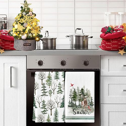 Miniatura 6 de Lebsitey Juego de 4 toallas de cocina para barbacoa, juego de toallas de mano impresas con frases divertidas, toallas de cocina de secado