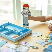 Vista 2 de Kit de juego de simulación muñeca magnética Julia para vestir, muñeca de madera (más de 25 piezas)