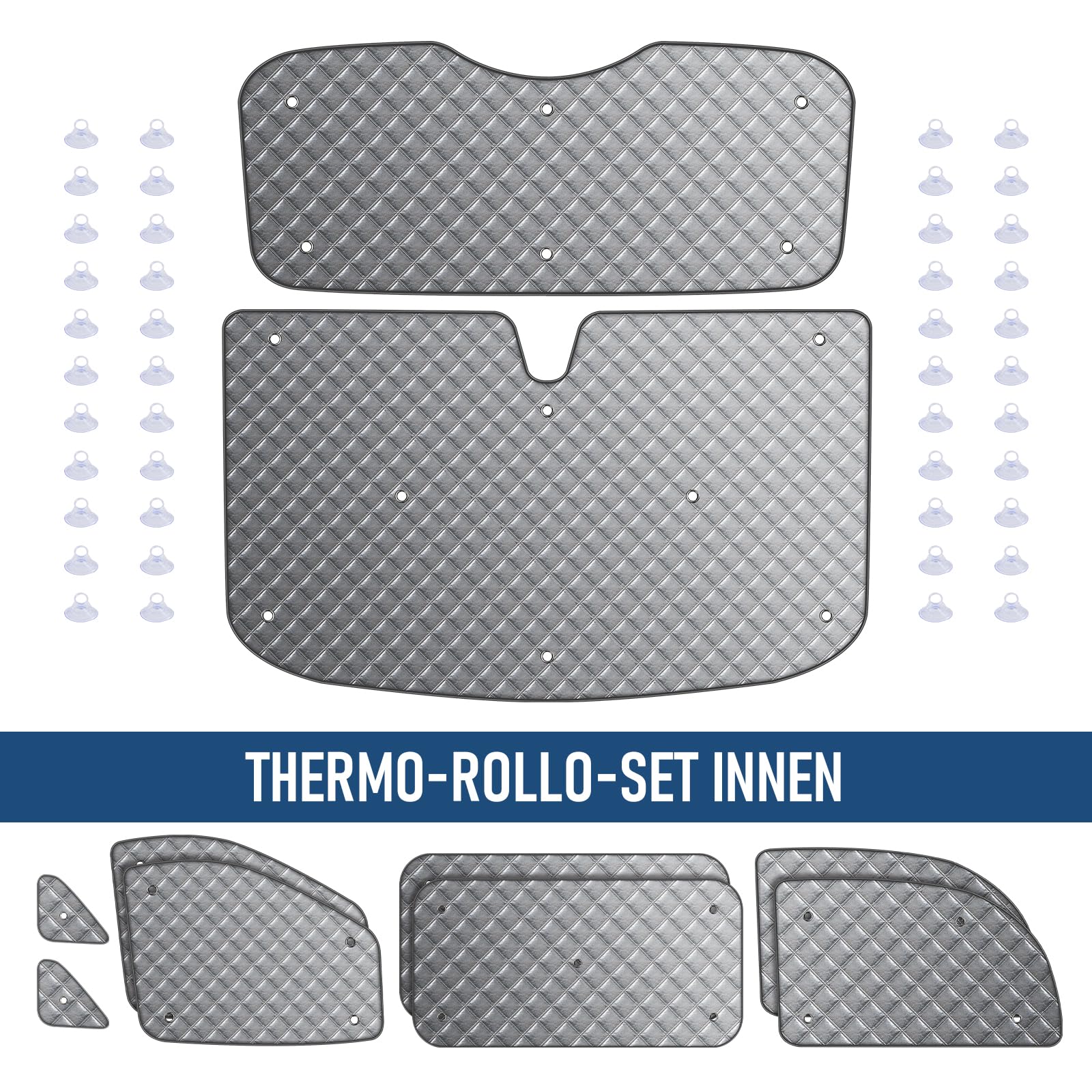 MaxAwe 10 unidades de alfombrilla térmica compatible con VITO III W447 2014-2024 SWB, parasol interior del coche para la cubierta del parabrisas delantero, juego de persianas térmicas, juego de