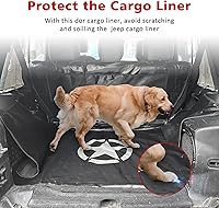 Vista 5 de SUNPIE Forro de maletero y tapete de carga para perros Compatible con Jeep Wrangler JK/JL Unlimited 4 puertas 2007-2026, protector de cama