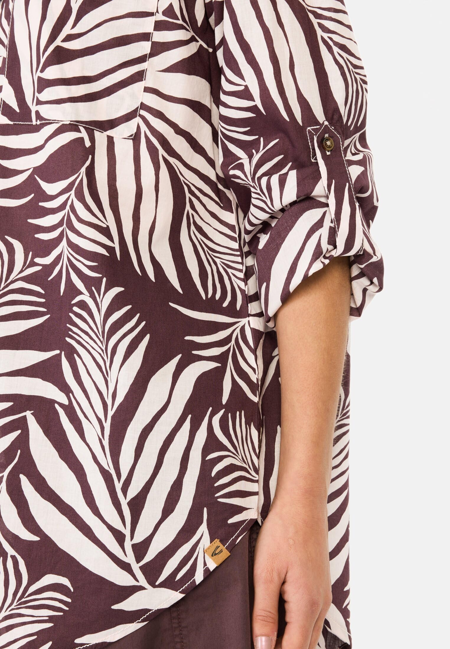 camel active Damen Hemdbluse mit Blumenprint aus Baumwolle