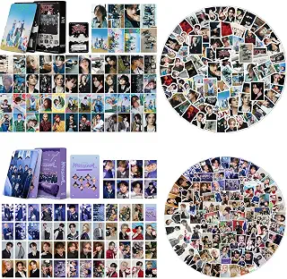 Stray-Kids Photocards Stray-Kids ステッカー ギフトセット ストレイキッズ ロモカード 110枚 + 装飾用ビニール防水ステッカー198枚 (グリーン)