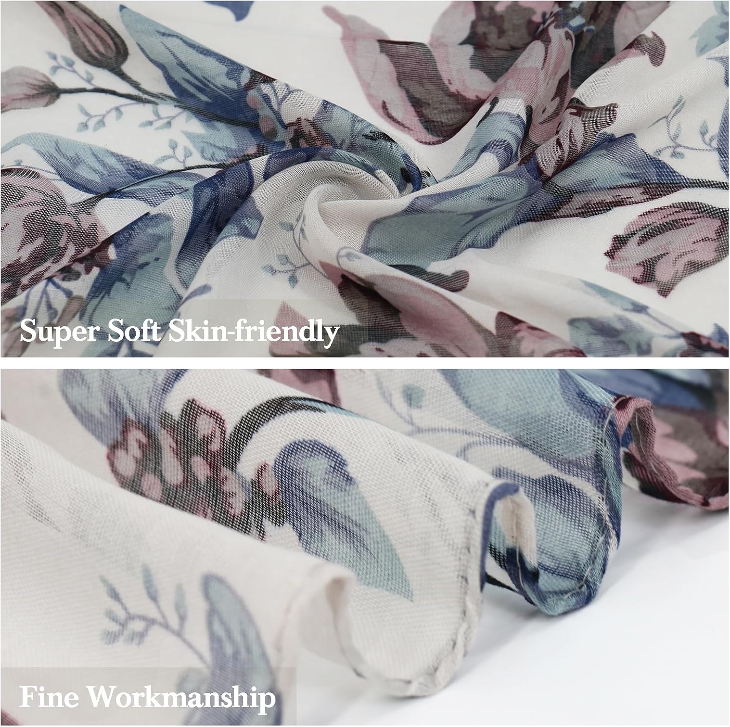 vimate Lightweight Scarf for Women Fashion Head Cover Hijab Cotton Voile Scarf Shawl Wrap for Spring Fall Winter Season - Image 2