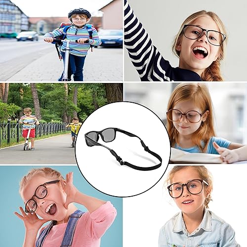 Miniatura 7 de Correas de lentes para niños (6.5 a 10 pulgadas), correa ajustable para lentes de sol deportivas, correas de soporte para anteojos para niños