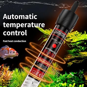 Aquarium Heater - Power Saving Fish Tank Heater with Temperature Display - Submersible Heater for Fish Tank Water (50W)