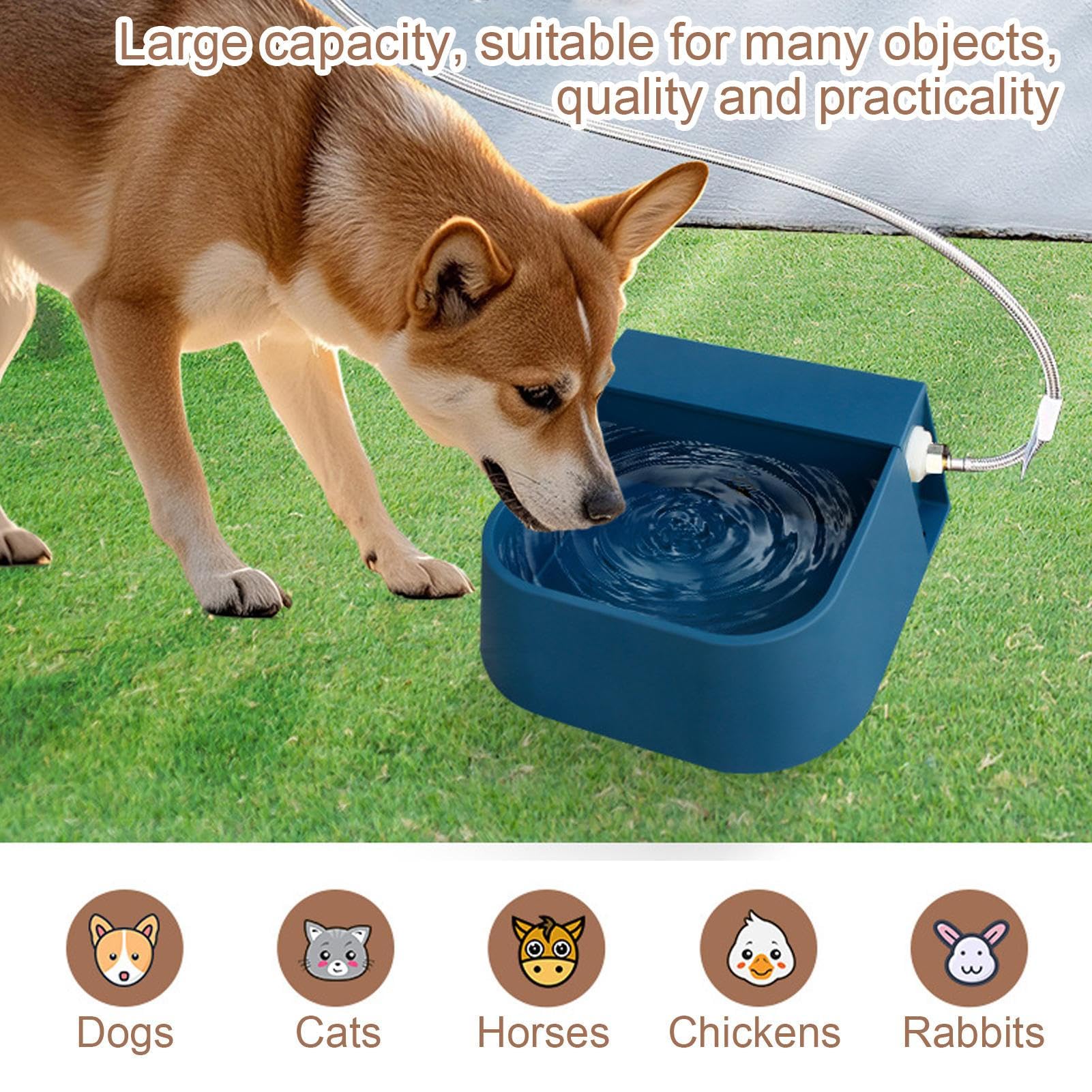 Bebedero Automático Para Perros Antideslizante Multifuncional Gran | Dispensador Con Agua Para Gatos Y Válvula Flotador Dispensador Fuente Granja Cobertizo Exterior Interior
