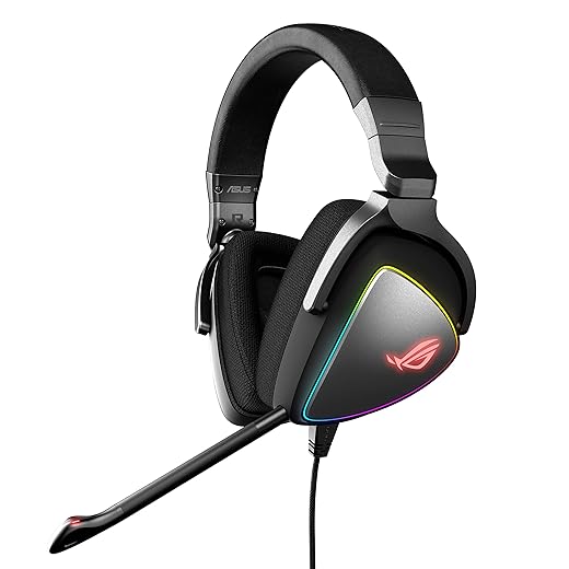 ASUS Gaming Headset ROG DELTA | Headset with Mic and Hi-Res ESS Quad-DAC | Compatible Gaming Headphones for PC, Mac, PS4, Xbox One | Aura Sync RGB Lighting