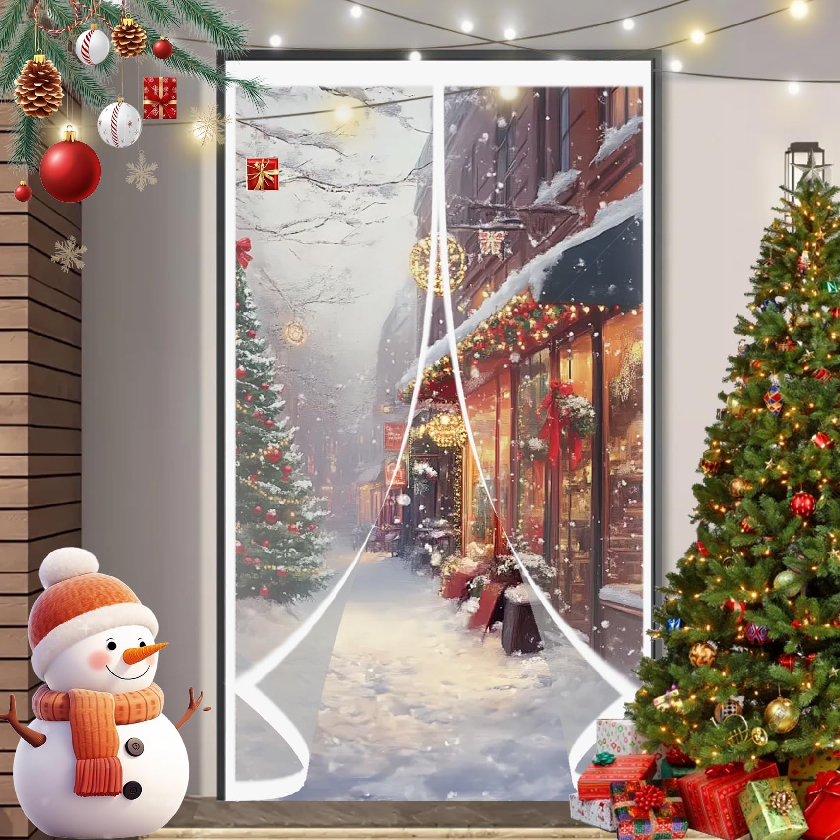 Xueqxue A Magnetic Thermal Door Curtain 92 X 210 Cm Soundproofing, Thermal, Waterproof, Windproof, Blackout, Multi-Sized Clear Magnetic Door Curtain For Bedroom Kitchen,