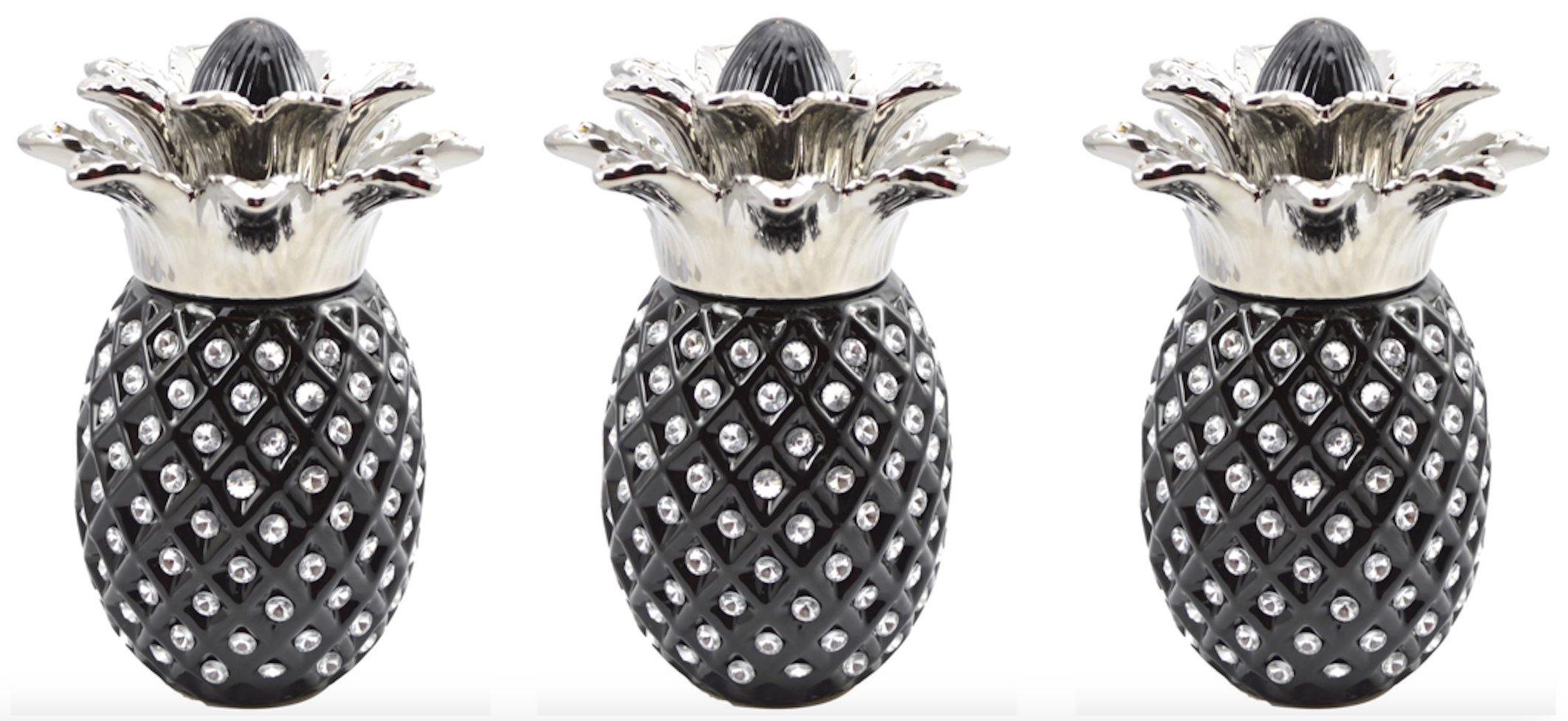 Pineapple Jars Tea Sugar Coffee Canisters Set Of Ornamental