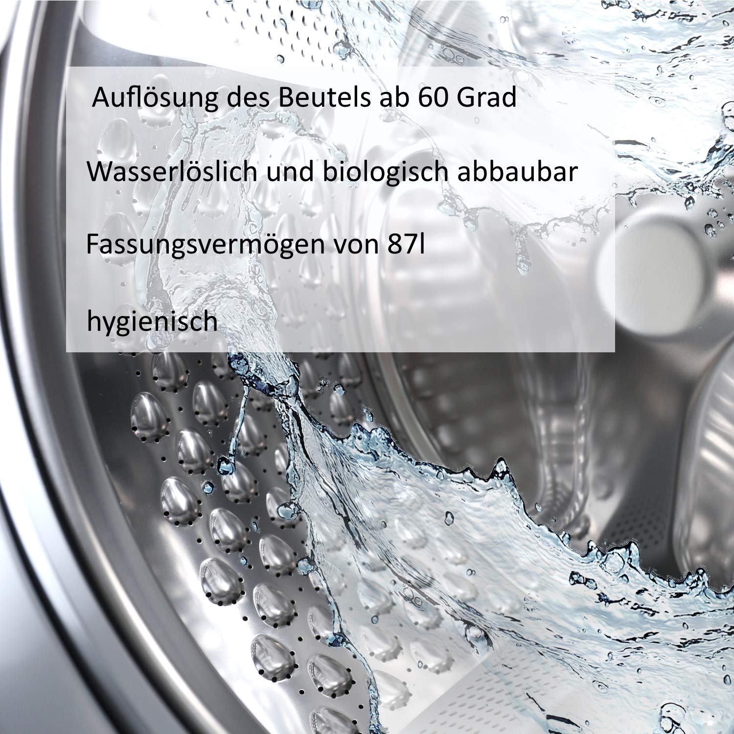 Hygiene-Netzwerk Wäschebeutel | 1000 wasserlösliche Wäschesäcke | 66 x 84 cm | 87 Liter | Tragkraft 12kg | wasserlöslich ab 60°C | für Infektions- und Schmutzwäsche | für den gewerblichen Einsatz