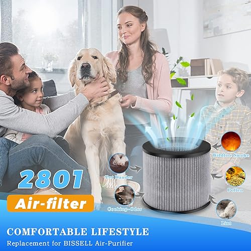 Miniatura 6 de 2801 Filtro de repuesto para purificador de aire personal Bissell MY-air 2780 2780A 2780P 2780B 27809, comparado con MY-air 2801 Parte, alta