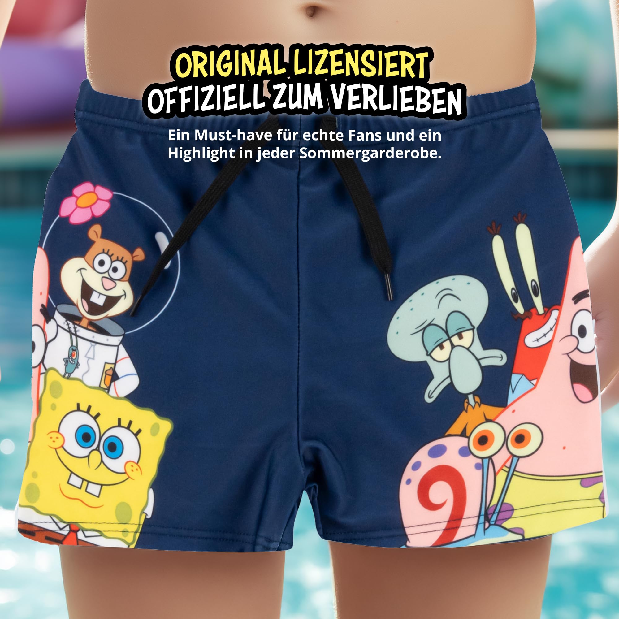 United Labels Spongebob Schwammkopf Badehose für Jungen, Blau, Badeshorts Kinder, Schwimmhose