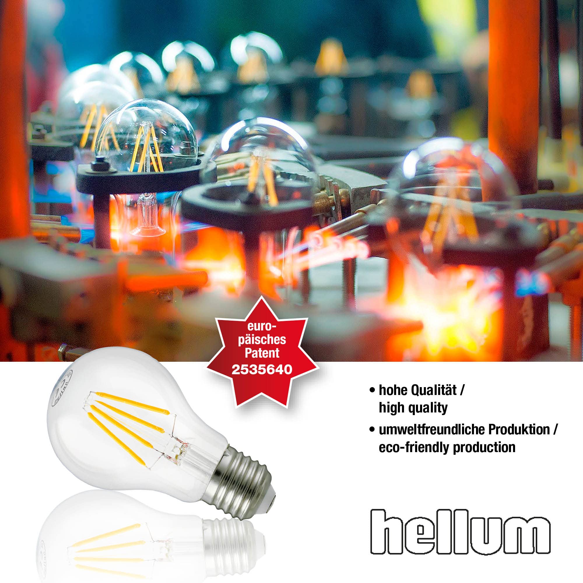 hellum LED Glühbirne E27 dimmbar, 5er, 7W warmweiß Lampe mit 806 Lumen und E27 Sockel LED Filament, Leuchtmittel ersetzt 60-Watt Glühbirne, 2700 Kelvin warmweiss Klar, 220100