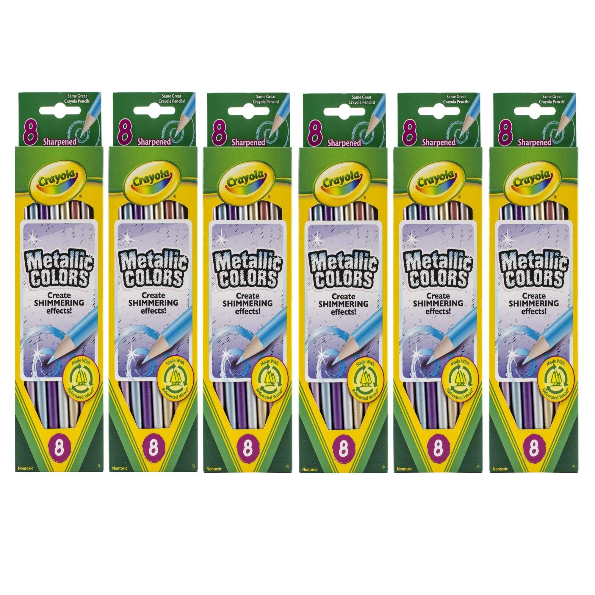 Crayola Metallic FX Colored Pencils - 8 Pencils, 6 Pack