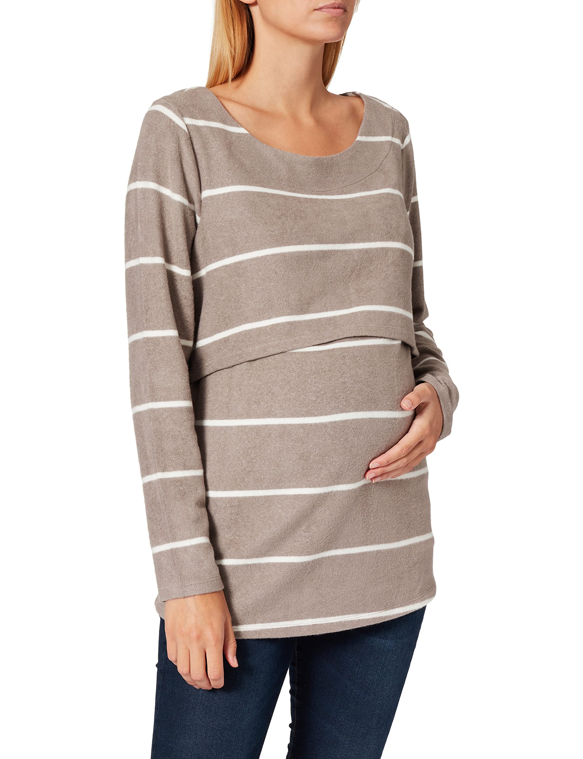 Women's Top nurs ls YD Hela T-Shirt, Taupe Melange-P757, 18, Taupe Melange - P757, 44