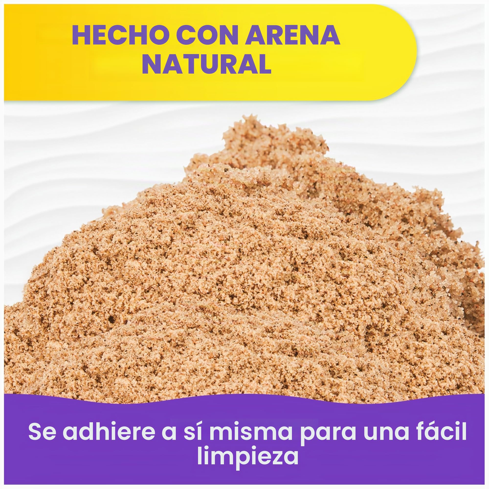 Kinetic Sand 2,5 kg. Arena cinética mágica original de Suecia, color marrón natural, conocida en jardines de infancia, ideal para juegos creativos en interiores, para niños a partir de 3 años