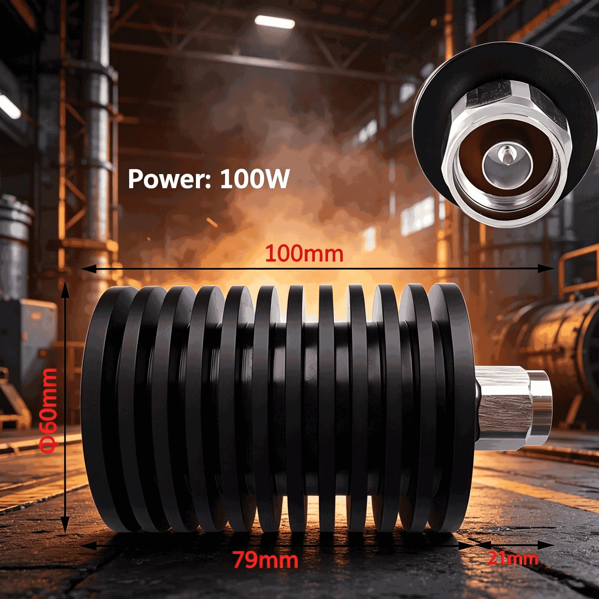 BECEN 100W N-Type Dummylast, 50 ohm DC~3GHz RF Dummy Load für Funkamateur und Labortests | 100W N Male Dummylast DC~to 3GHz 50 Ohm low VSWR Microwave Components für Funkamateur, Electrical Testing Equipment
