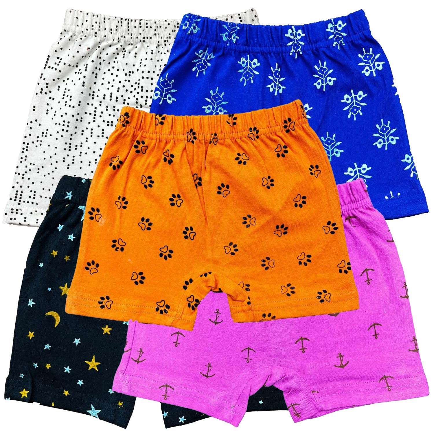 MYO Kids Printed Unisex Bloomers Underwear 100% Cotton Soft Comfortable | Skin Friendly | Innerwear |(Pack of 5)-image-46