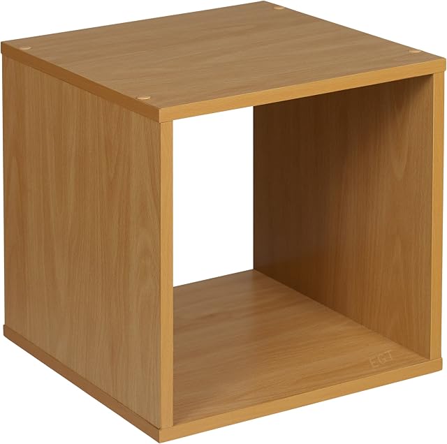 URBNLIVING 1, 2, 3, 4 Tier Beech Wooden Shelving Bookcase Storage Wood Shelf Unit  (Cube)