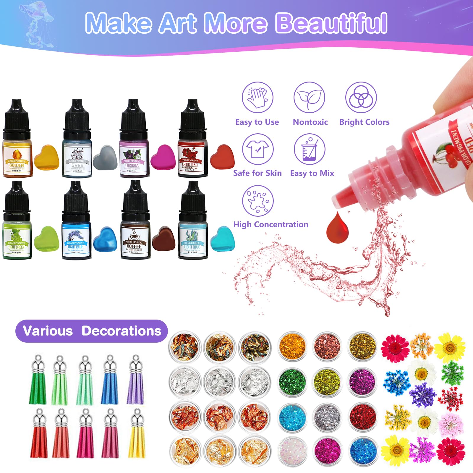 Kit Resina Epossidica 1020 Ml Trasparente - Per Creare Gioielli, Decorazioni E Lavoretti Fai Da Te - Foto 8