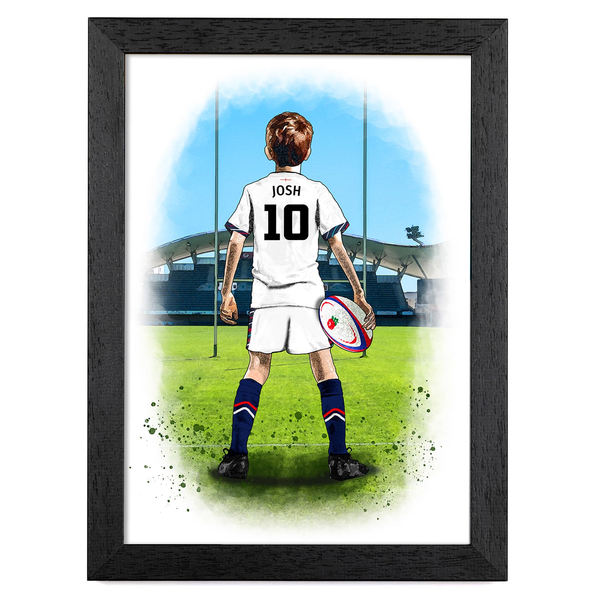 Personalised Rugby Gifts for Boys Wall Art Poster Print (Unframed)