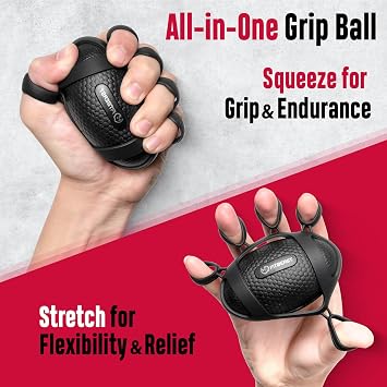 FitBeast Grip Strength Trainer, Hand Gripper Strengthener Kit - 6 Pack with Adjustable Resistance Forearm Strengthener, Forearm Exerciser and Massage Balls for Hand Therapy, Grip Training