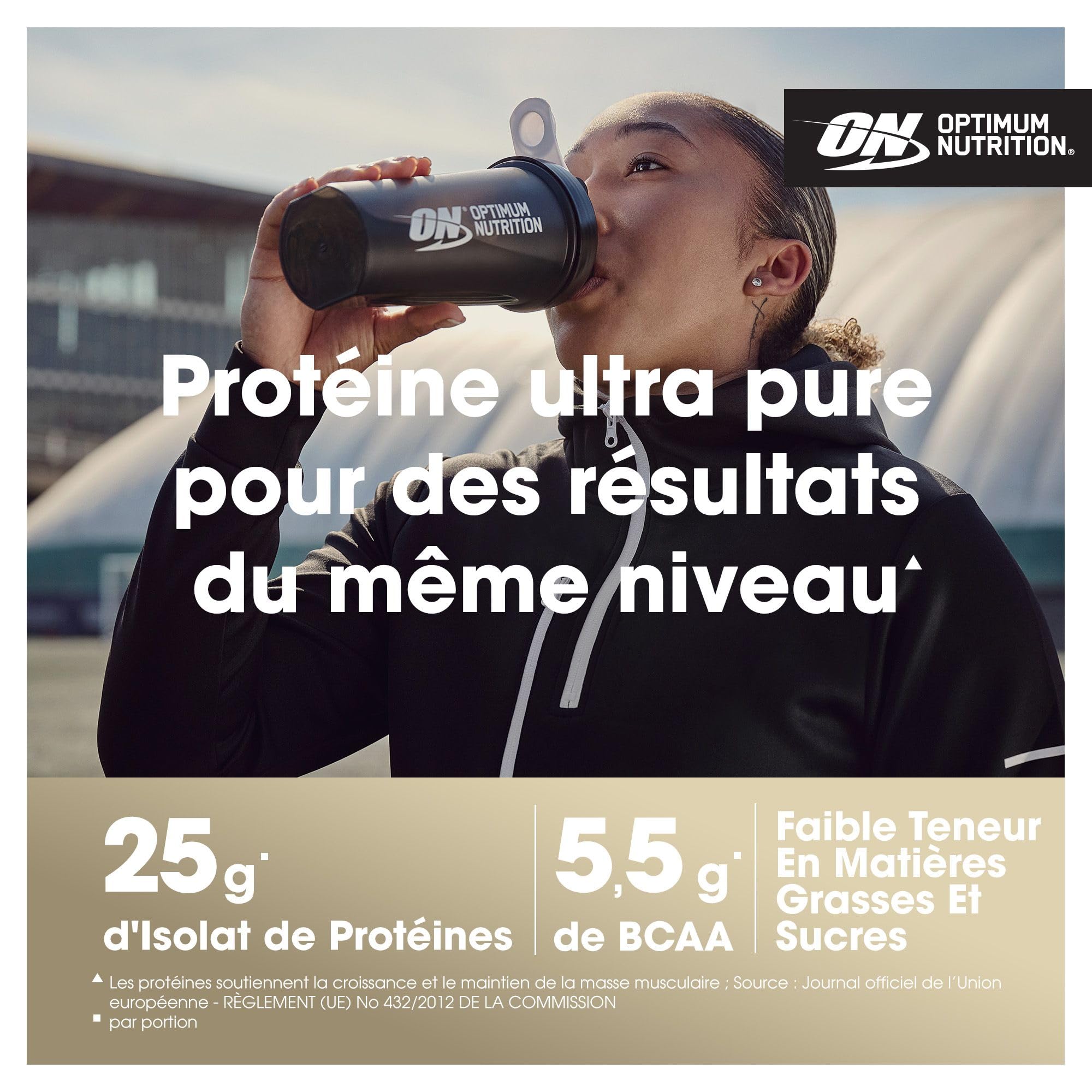 Optimum Nutrition ON Gold Standard 100% Isolate Pure Whey Protéine, BCAAs et Glutamine d'Origine Naturelle, Avant et Après Entraînement, Saveur Fraise, 31 Portions, 930 g