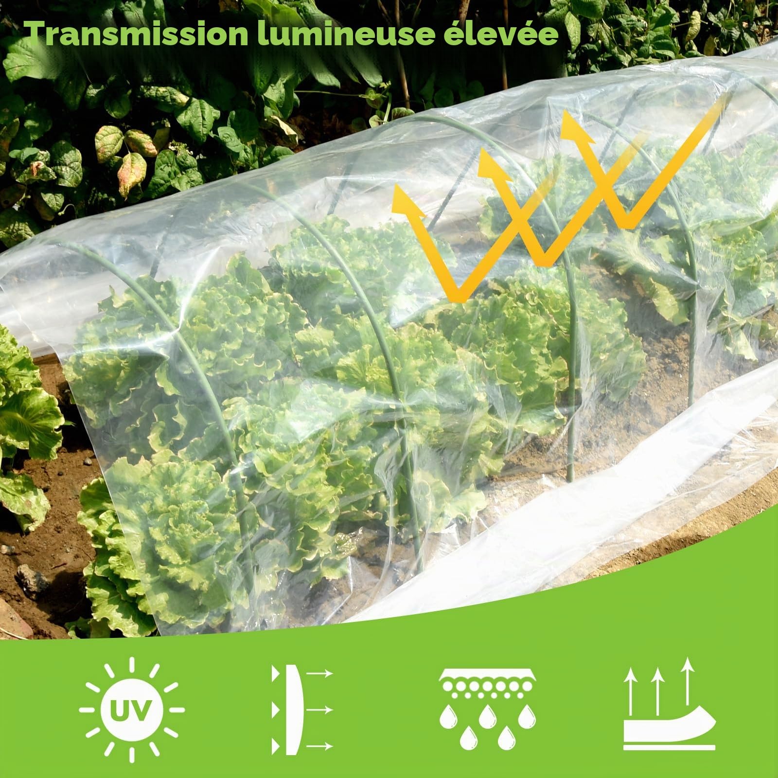 Bâche en polyéthylène robuste - 3 x 15 m - Extra épaisse - Étanche et anti-poussière - Film polyéthylène pour jardinage, serre, isolation du bâtiment et protection contre les gravats (3 x 15 m)