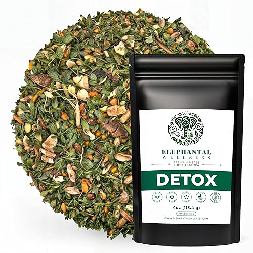 Miniatura 15 de Elephantal Wellness Té de hierbas Premium Detox Soporte diario para hígado, riñón, sangre y digestivo con cúrcuma, té de ortiga, cardo mariano, té