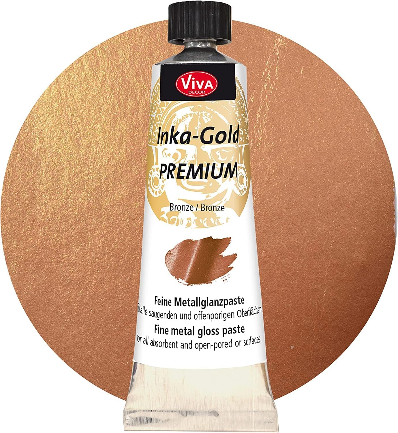 Viva Decor Inka Gold Premium 3 x 1.41 oz – ELEGANT SHINE COLLECTION – Gilding Wax & Metallic Finish for Shiny Effects on Wood, Canvas, Clay, Concrete, Fast Drying, For Antique Patina Effects