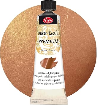 Viva Decor Inka Gold Premium 1.41 oz BRONZE Gilding Wax and Metallic Finish for Shiny Effects on Wood, Canvas, Clay, Concrete, Fast Drying, Ideal for Antique Patina Effects and DIY Projects