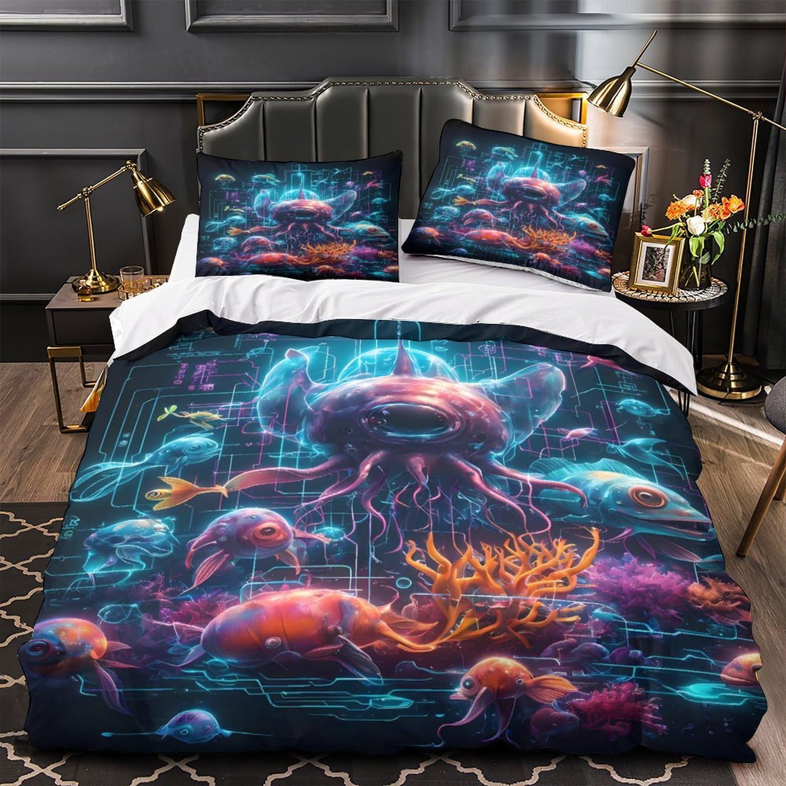 Housse de couette chiot 3D pour une chambre de couple chaleureuse
