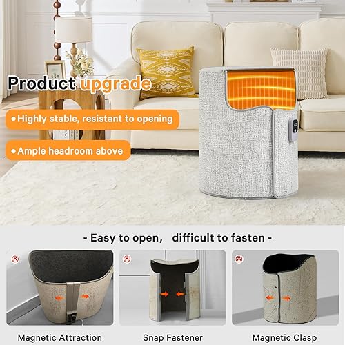 Miniatura 5 de Calentador debajo del escritorio y calentador de espacio para uso en interiores, calentador de patas y pies para oficina, hogar, silencioso,