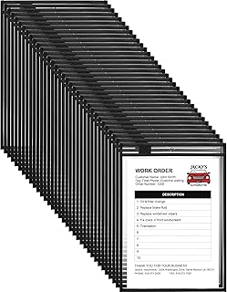 Nezyo Dry Erase Pockets, Letter Size 9.5 x 12 in, Black, 50 Pcs