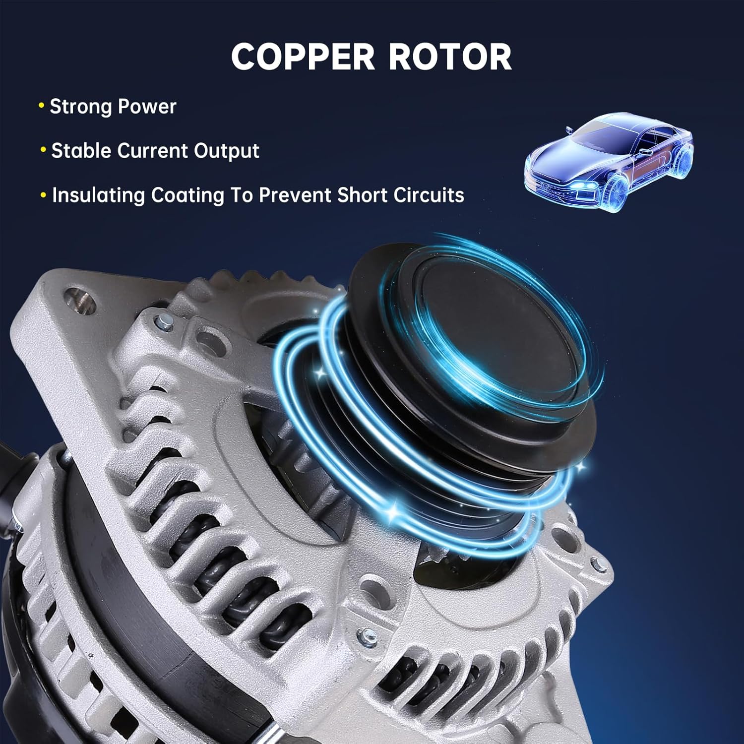 New Car Alternator AC Generator for Honda Odyssey V6 (3.5L) 2014-2017 2016 2015 AC Generator Replace （REF: 31100-Rv0-A11 31100-RV0-A12 12V 130A)