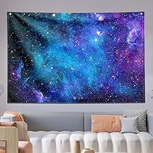 YHNUJMIK Blue Starry Sky Tapestry Cosmic Galaxy Tapestry Space Tapestry Wall Hanging Mysterious Nebula Stars Tapestry,Living Room Bedroom Decoration Tapestry (40'' x 60'')