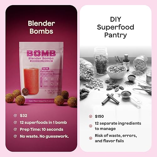 Miniatura 7 de The Bomb Co. Blender Bomb, The OG, Mezcla de batido de superalimentos con semillas de chía, semillas de cáñamo, semillas de lino, sal marina y
