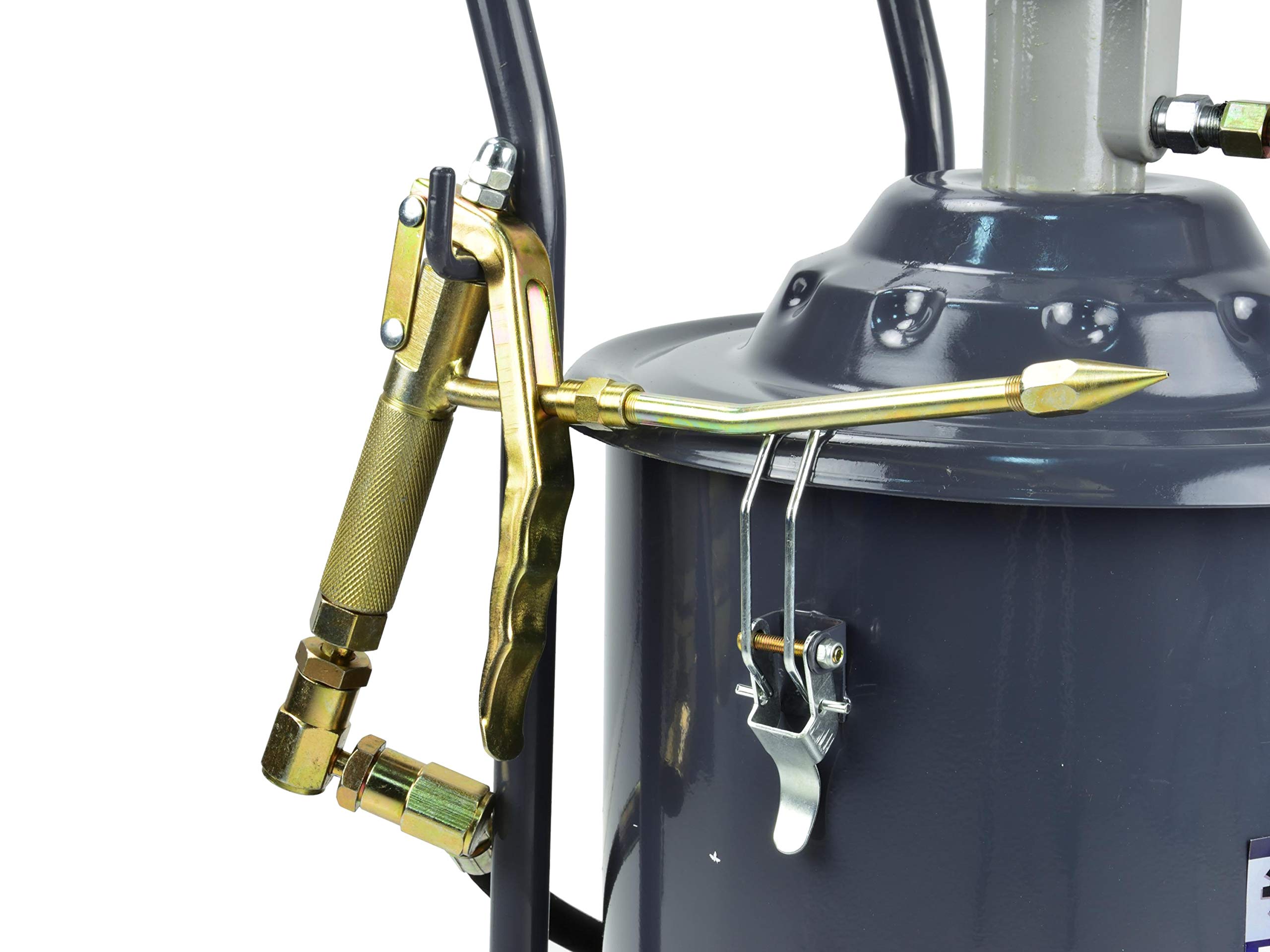 BSD Pompa a Grasso - Ingrassatrice ad Aria Compressa, Pompa Ingrassaggio, Ingrassatore a Barile, Ingrassatore Pneumatico - 20L - Tubo 4m