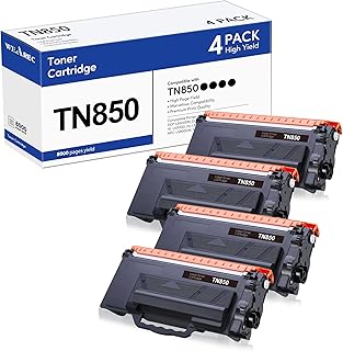 TN-850 Toner Cartridge Replacement Compatible for Brother TN850 TN 850 TN-850 TN820 TN-820 High Yield for HL-L6200DW HL-L5200DW MFC-L5850DW MFC-L6800DW DCP-L5600DN Printer (Black,4-Pack)