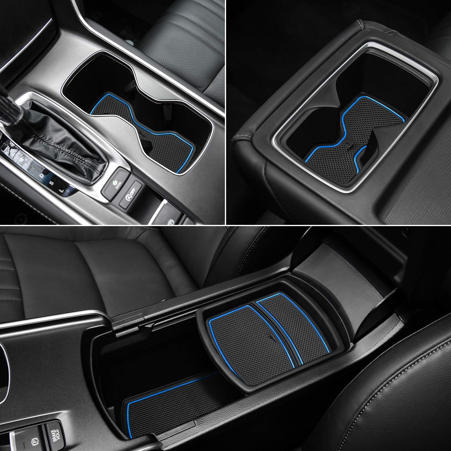 Auovo 17pcs Anti-dust Mats for Honda Accord Accessories 2018 2019 2020 2021 2022 Interior Car Cup Holder Inserts,Center Console Liner,Door Pocket Liner Mat(Blue)