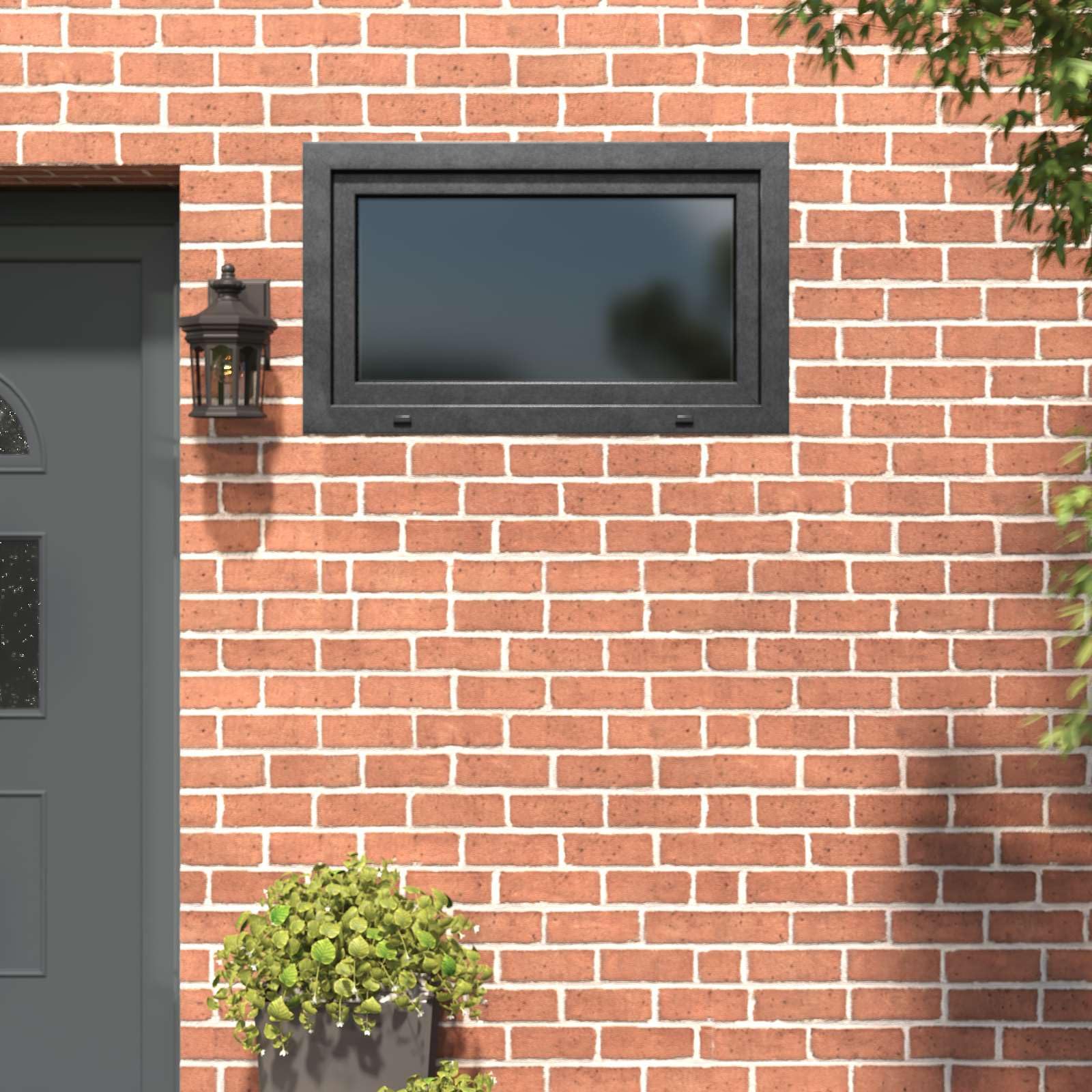 Fenêtre de cave en PVC - 100 x 60 cm - Anthracite