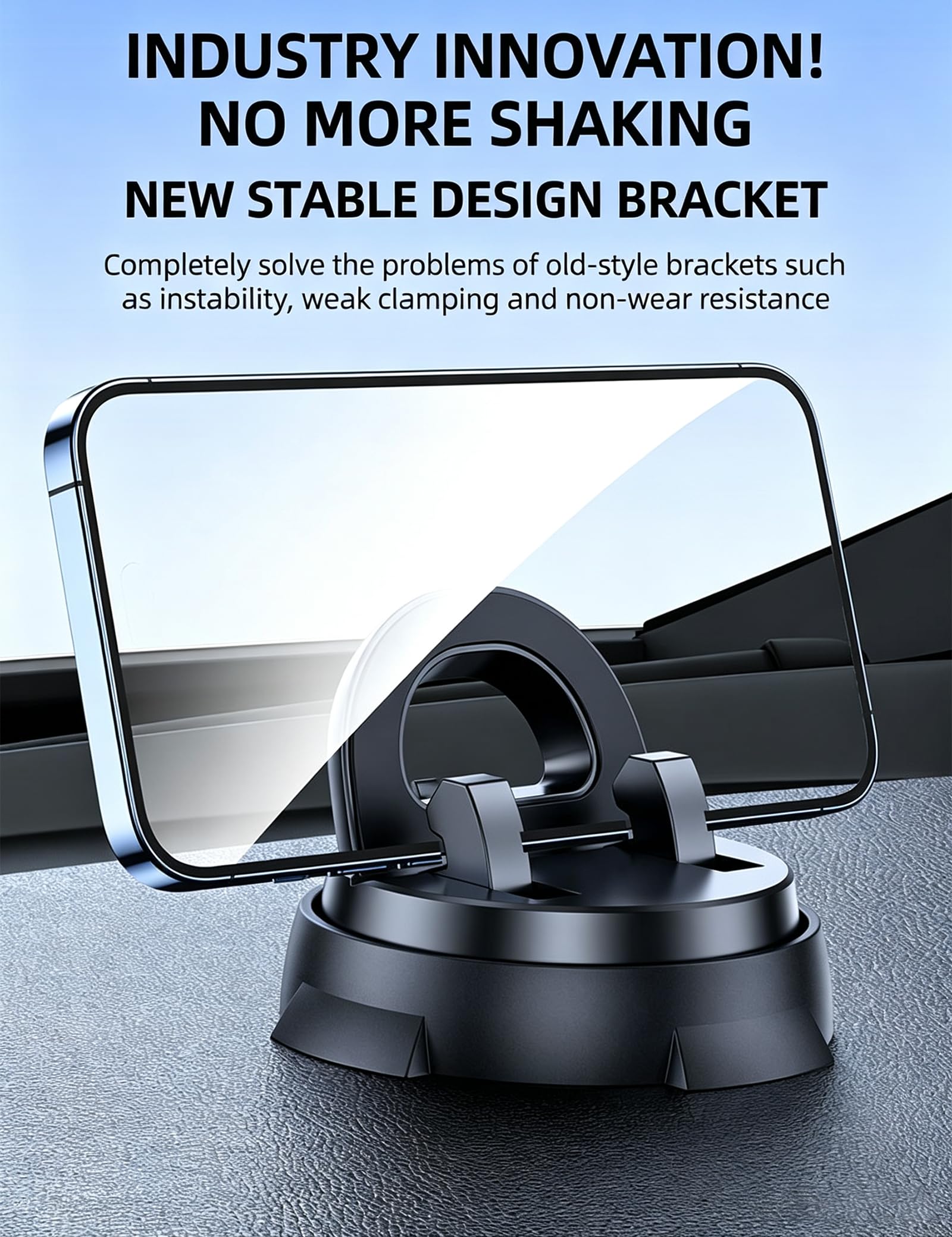 Supporto Smartphone per Auto Girevole a 360 Gradi, Telefono Auto per Cruscotto