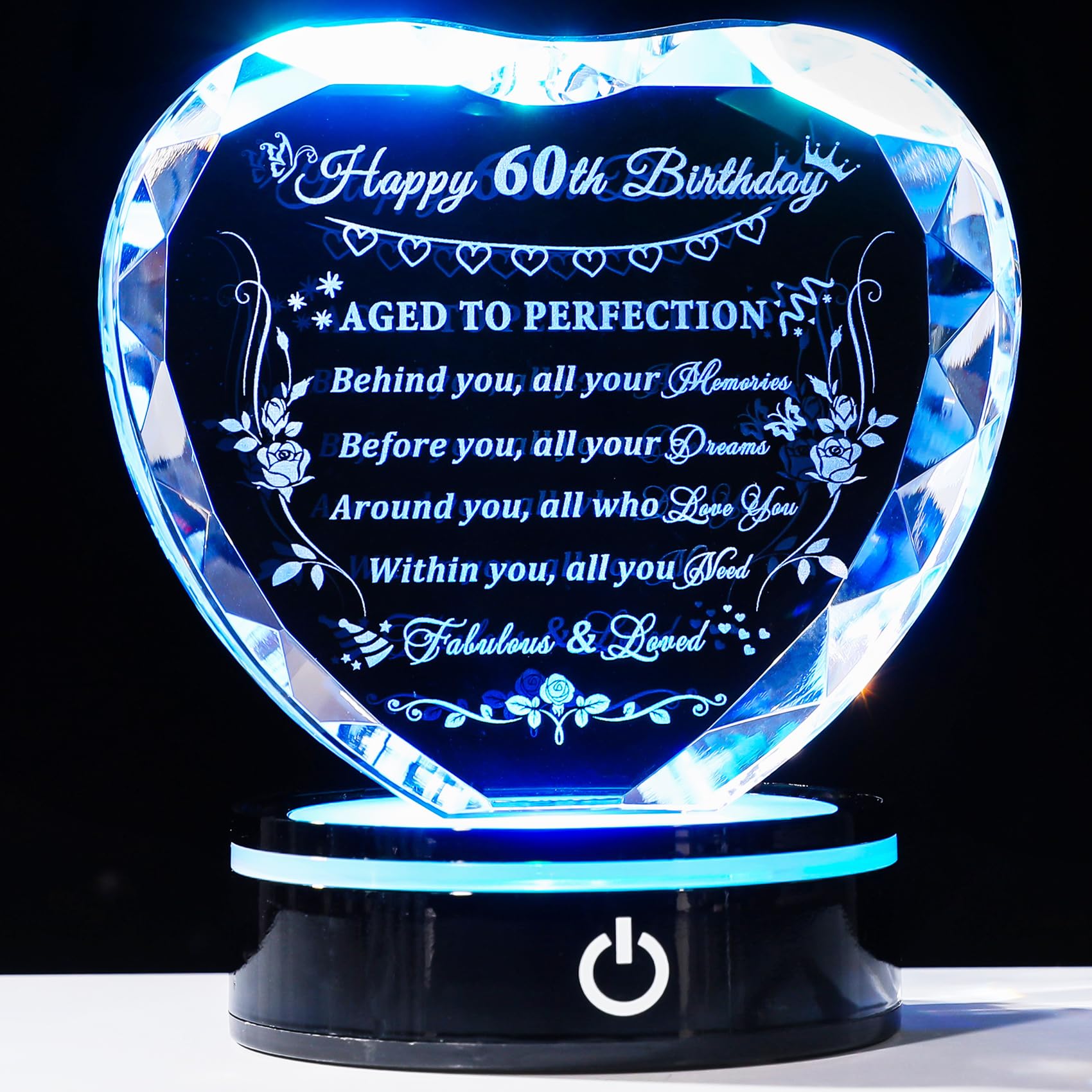 YWHL 60th Birthday Crystal Heart