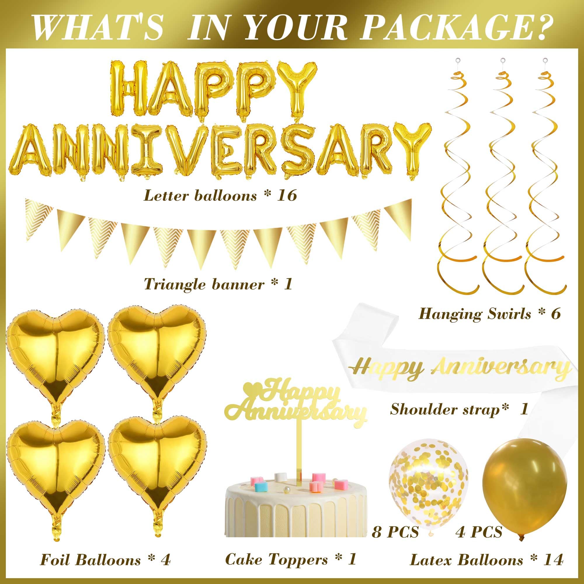 Happy Anniversary Banner Wedding Decorations - Image 2