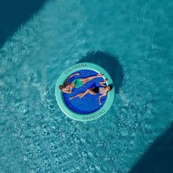 CALOBANA Round Floating Ring Inflatable Water Hammock Heavy Duty River Floats Lake Raft for Adults Tanning Pool Lounger Float Island Platform Pad Mat for Party