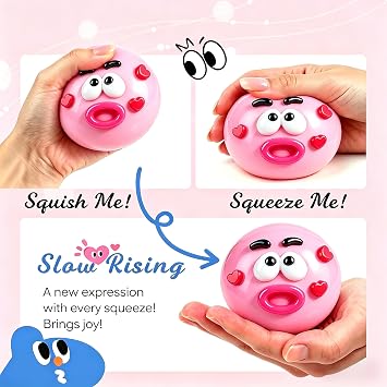Smushers Squishy Fidget Toy, Interchangeable Dog Face Swap Stress Relief Sensory Squeeze Toy, Dog Face Swap Squishy stress balls, Fun Desk Accessory for Kids Adults Office Travel Party School Home