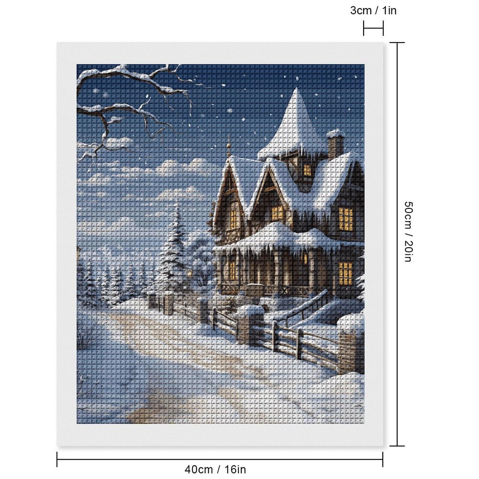 Diamond Painting Square Stones, Large 40 x 75 cm, DIY Diamond Painting by Numbers Kit, 5D Diamond Painting Landscapes and Mountains Diamond Painting Christmas Puzzle Rhinestone Embroidery