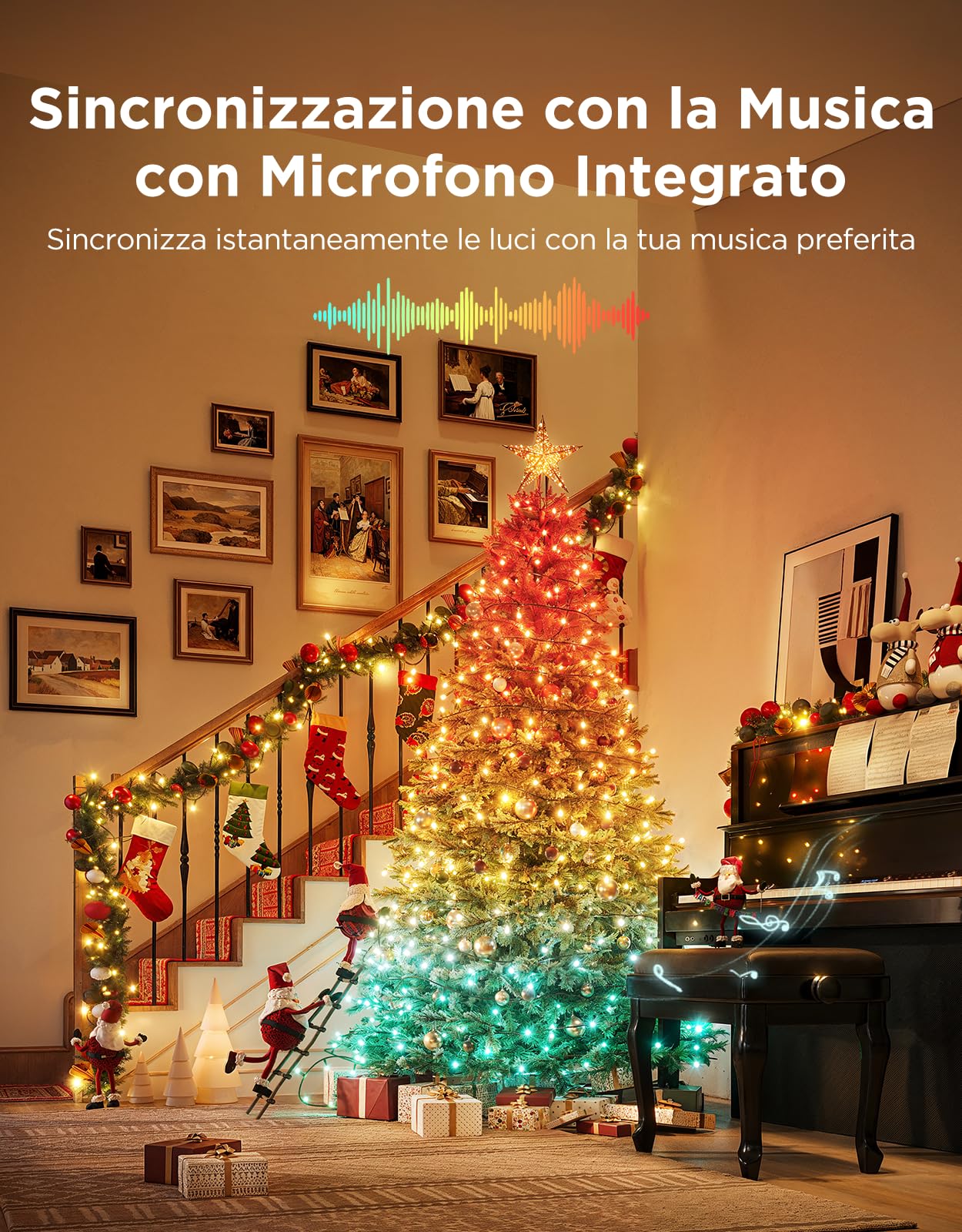 Govee Christmas Sparkle String Lights, Luci RGBWIC da 20M con 250 LEDs | Decorazioni Natalizie per Interni, Oltre 140 Modalità di Scena, Controllo APP Intelligente con Alexa