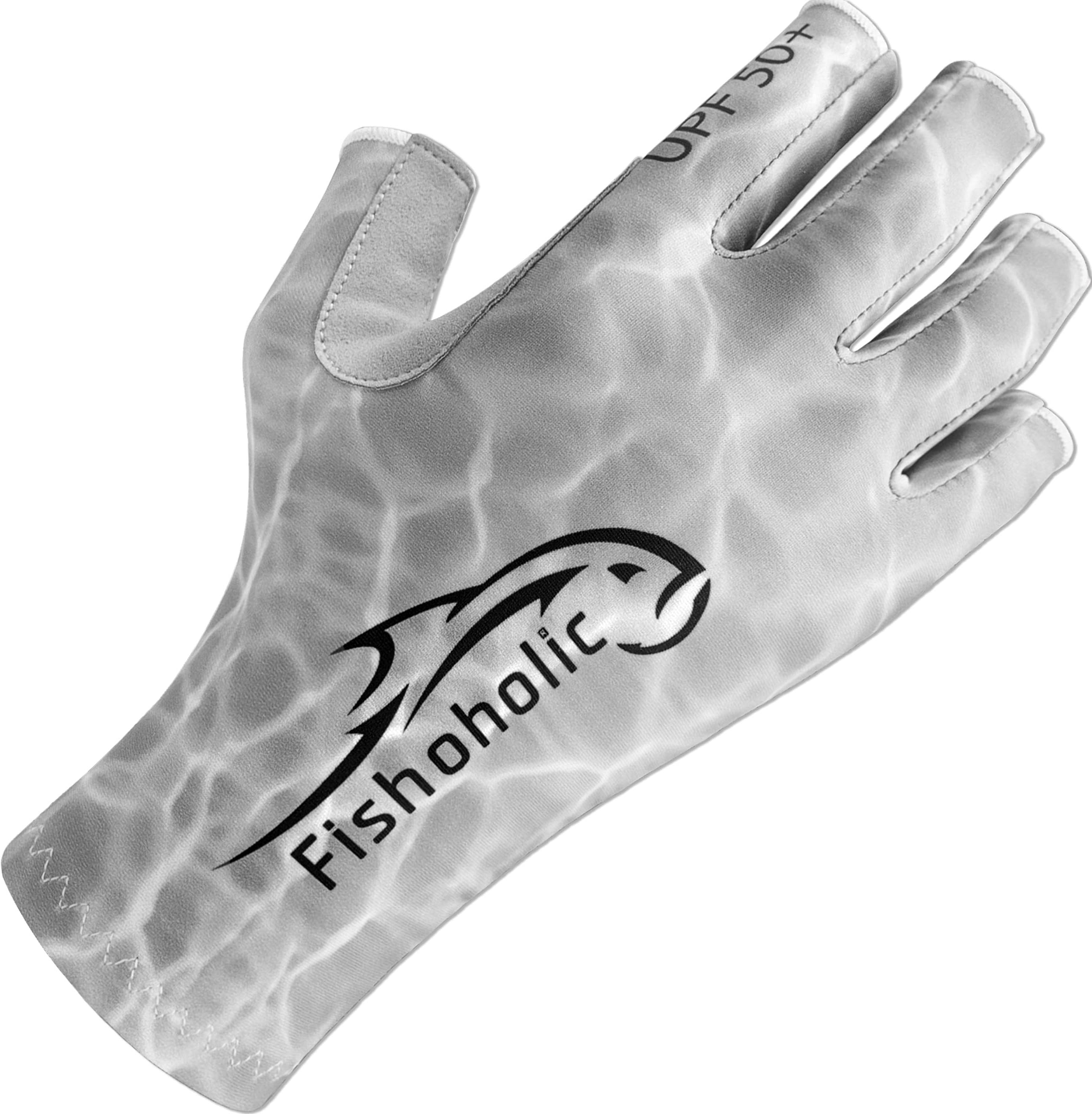 Fishoholic UPF50 Fingerless Fishing Gloves - Sun Protection - Sticky Grip
